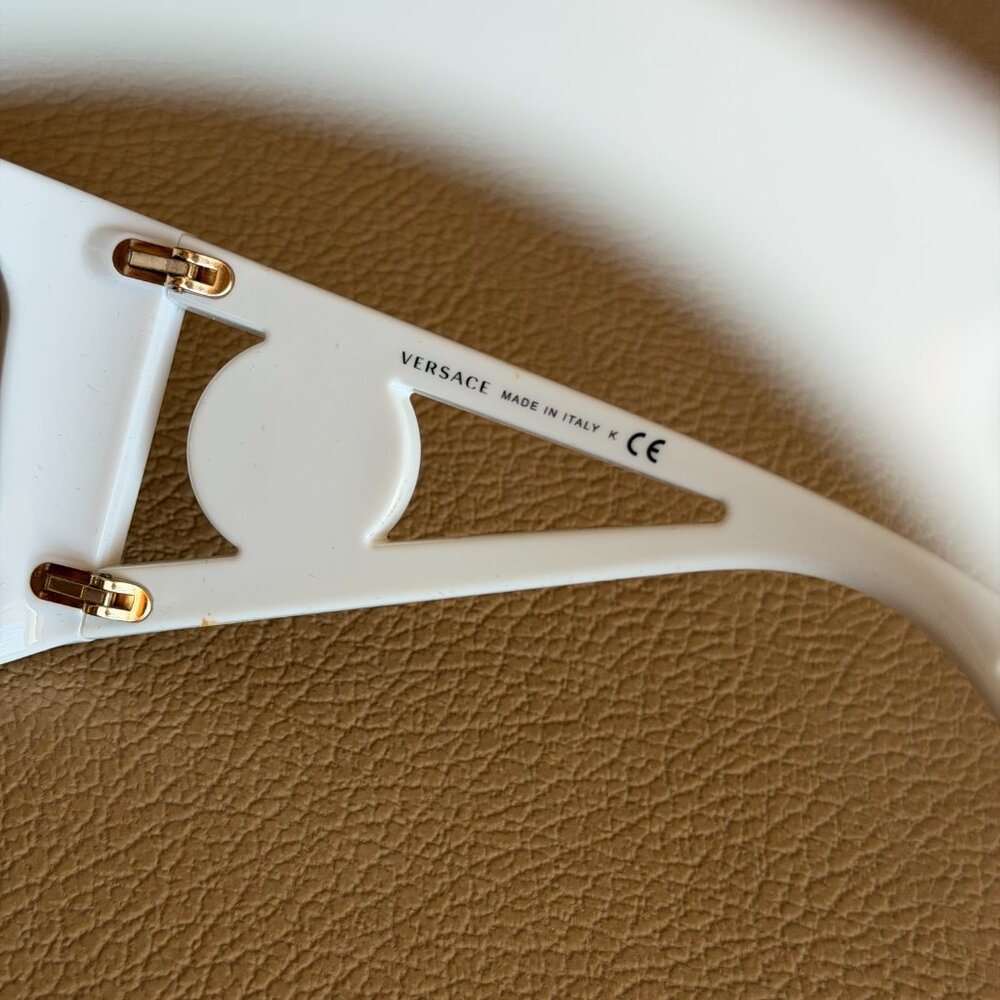 Versace Sheild White Oversized Sunglasses 4393 Interchangeable - Picture 6 of 9